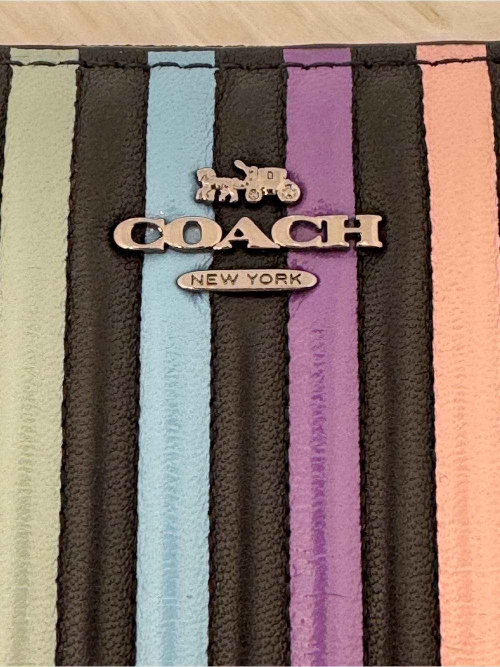 Coach Small Ombré Quilted Zip-Around Black/Multi Color Wallet - Picture 3 of 12